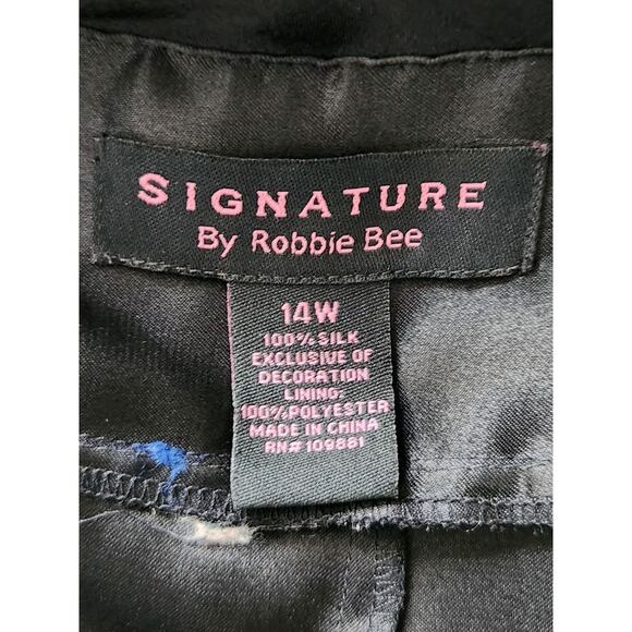 Signature By Robbie Bee Vtg Y2k Silk Beaded Lace Polka Dots Midi Dress Size 14W - Picture 4 of 8